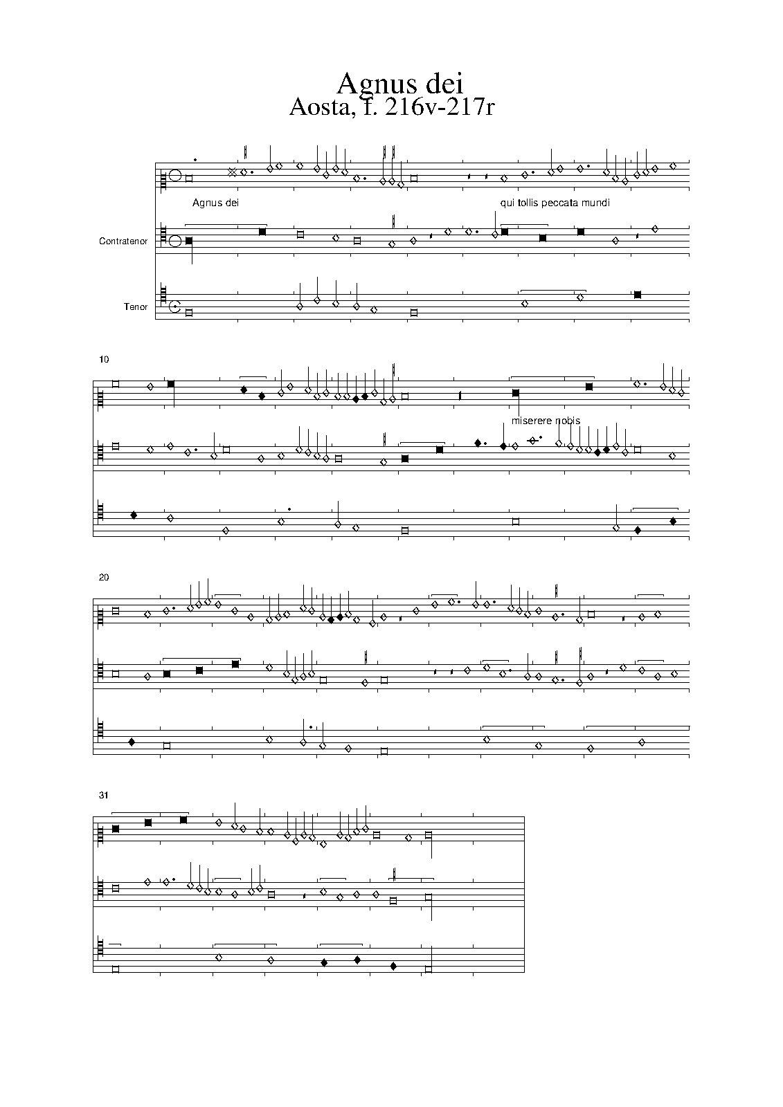 Agnus Dei, IA 3758 — Complete Score (original clefs) 乐谱预览