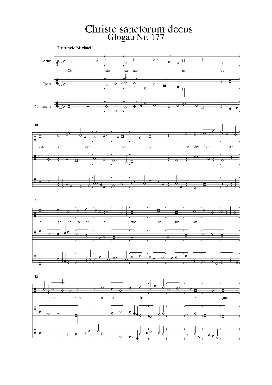 Christe sanctorum — Complete Score (original clefs) 乐谱预览