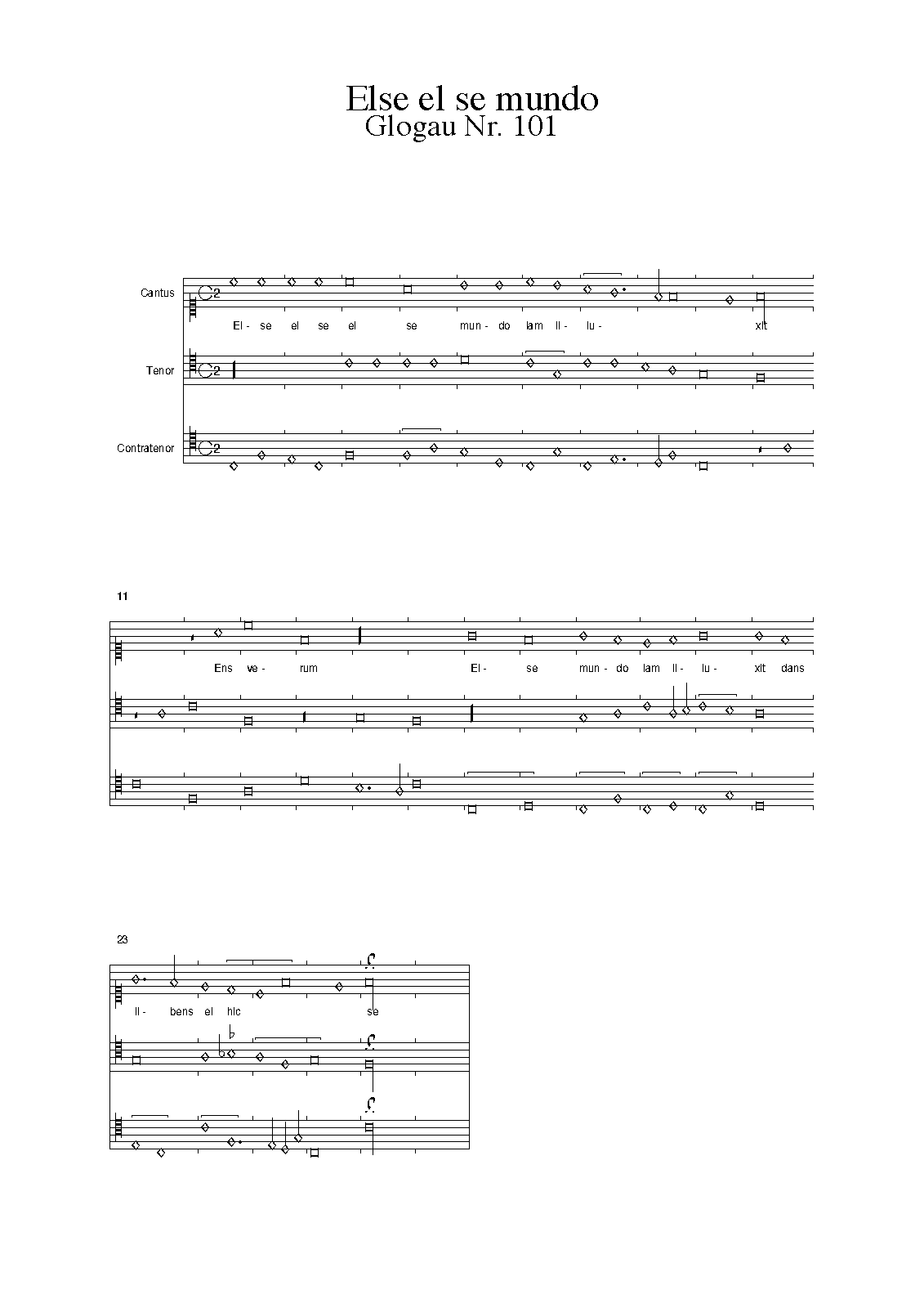Else el se el se mundo — Complete Score (original clefs) 乐谱预览