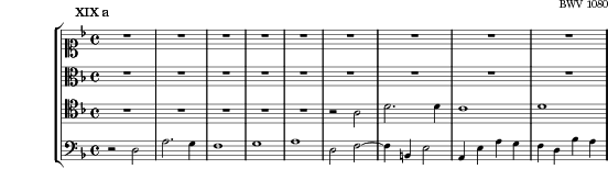 Die Kunst der Fuge, Contrapunctus XIX, Fuga a 3 Soggetti 乐谱预览