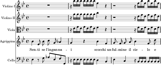 Senti se l'ingannai, Aria from Agrippina 乐谱预览