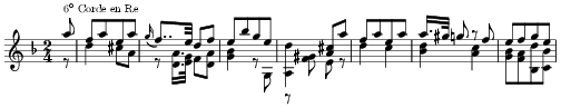 Six divertissements pour la guitare, n°3 Andantino 乐谱预览